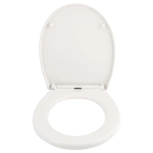 Spirella Toilettendeckel oval Klodeckel mit Quick-Release-Funktion und Softclose Absenkautomatik. Antibakterielle Klobrille aus Thermoplast und rostfreiem Edelstahl abnehmbar - Weiß