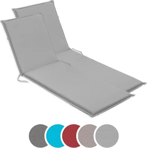 sleepling 2er Set Gartenliege Auflage, Polster Sonnenliege, 190 x 58 cm, 6 cm dick - Gartenmöbelauflagen für höchsten Liegekomfort – Mit 6 cm dickem Komfortschaum und abnehmbarem, waschbarem Bezug für entspannte Stunden im Freien.