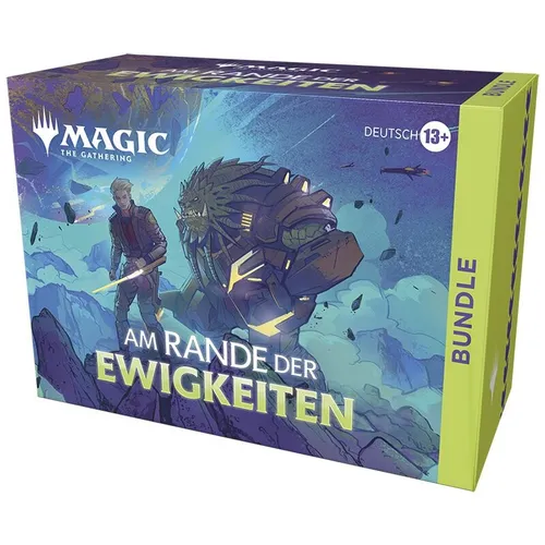 Magic: The Gathering Am Rande der Ewigkeiten Bundle Deutsch - Sammelkarten-Set mit Play-Boostern, exklusiven Foilkarten und übergroßem Spindown-Lebenspunktezähler – perfekt für Magic-Fans und Einsteiger!