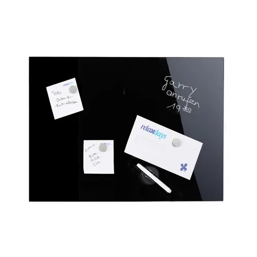 Magnettafel schwarz - Abwischbare Pinnwand mit 3 Magnete - Memoboard in modernem Design, ideal für alle Zimmer. Diese magnetische Wandtafel ist abwischbar und bietet eine praktische Möglichkeit zur Organisation.