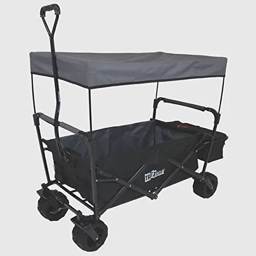 TRUTZHOLM Faltbarer Bollerwagen mit Breitreifen in schwarz von Trutzholm