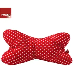 POWER INN® Leseknochen | Rot mit Punkten | Nackenkissen | Reisekissen