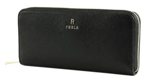 Furla Camelia Geldbörse aus Leder 19.5 cm schwarz - Elegante Portemonnaie aus hochwertigem Leder, ideal für stilbewusste Frauen, mit ausreichend Platz für Karten und Bargeld.
