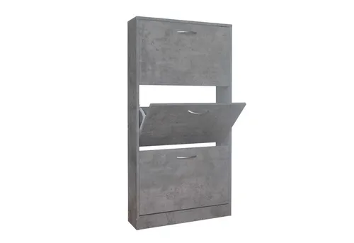 HTI-Line Schuhschrank Thekla – Stilvoller Schuhkipper in Beton - Schuhschrank in Beton-Optik mit 3 Fächern, ideal für platzsparende Organisation. Perfekt für Flure und Eingangsbereiche.
