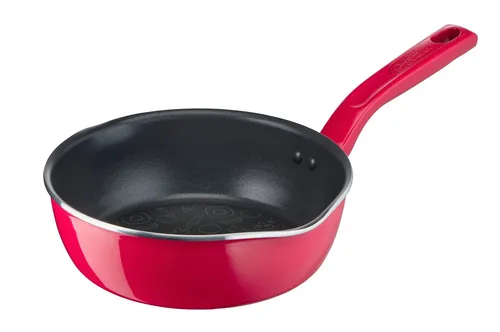 Tefal Chefclub Tiefe Pfanne 22 cm - Himbeerrot - Pfanne mit Titanium-Antihaftbeschichtung und Thermo-Signal für perfekte Kochtemperatur, geeignet für alle Herdarten inklusive Induktion. Einfach zu reinigen und ideal für kreative Küchenabenteuer!