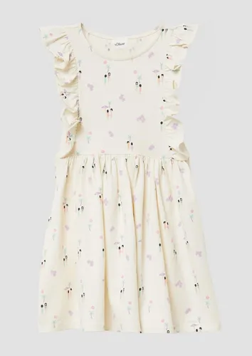 s.Oliver Minikleid Kleid Kurzes Kleid mit All-over-Print und Volantärmeln