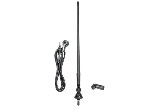 tomzz Audio Hochflexible Universal Gummi Antenne AM/FM UKW ca. 1,3m Kabel DIN+ISO Autoradio-Ersatzantennenstab