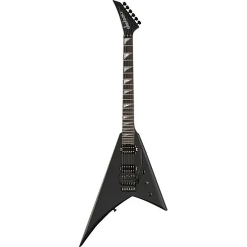Jackson American Series Rhoads RR24 Satin Black - Gitarren, hochwertiger Erle-Korpus und Ebenholz-Griffbrett, ausgestattet mit Seymour Duncan Tonabnehmern für erstklassigen Sound, inklusive Jackson Koffer.