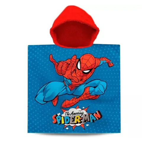 Spiderman Badeponcho Kapuzen Poncho Badetuch Baumwolle Bademantel Strandtuch 60x120cm, Kapuze