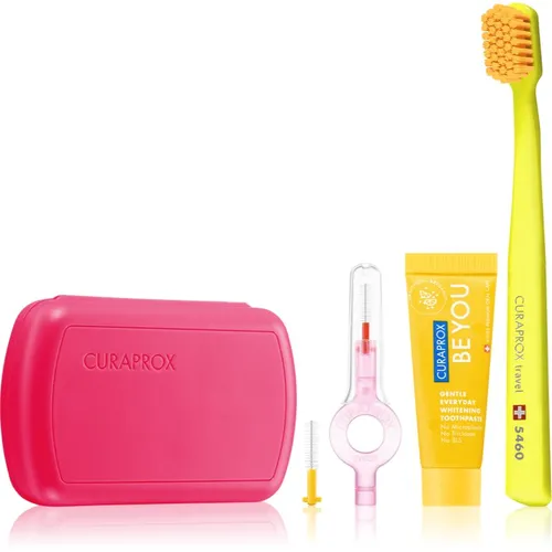Curaprox Travel Set Kosmetik-Reiseset für Zähne, Zunge und Zahnfleisch Magenta