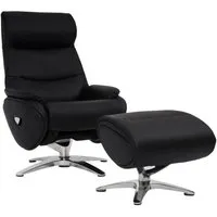MCW Relaxsessel – Bequemer Sessel mit Fußhocker - Modischer Sessel mit 360° Drehfunktion, verstellbarer Rückenlehne und Kopfstütze. Ideal für entspannte Stunden im Wohnzimmer. Extra weiche Polsterung für hohen Komfort.