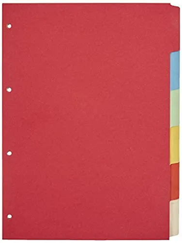 Kangaro Karton-Register DIN A4 blanko beschreibbar. 180 g/m² Manilla recycelter Karton. 6 teilig