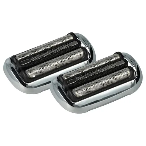 vhbw 2x Ersatz-Scherköpfe kompatibel mit Braun 70-S7865cc, 71-7500cc, 71-B1200s, 71-B1000s Elektrorasierer, Schwarz Silber Weiß