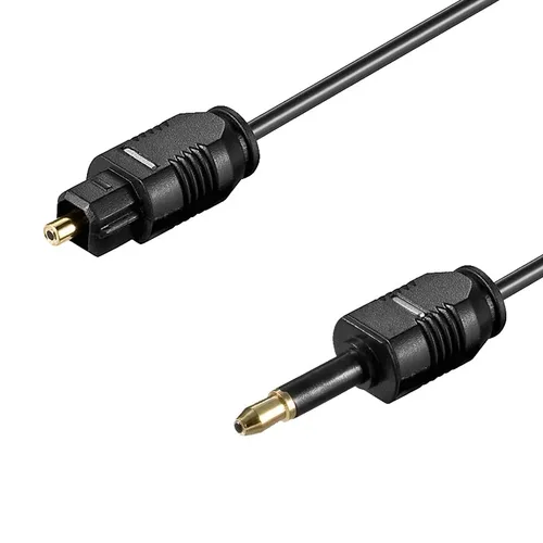 Digital-Glasfaser-Kabel 2m Toslink-Stecker auf 3,5mm Mini-Stecker ø2,2mm