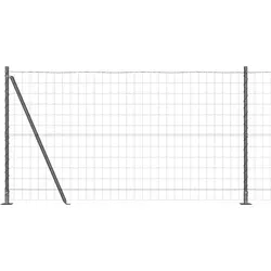 vidaXL Zaun mit Pfosten Grau 1.2 x 10 m Stahl - Gartenzäune aus hochwertigem, pulverbeschichtetem Stahl, wetterbeständig und pflegeleicht – ideal für eine stilvolle Abgrenzung von Gärten und Terrassen.