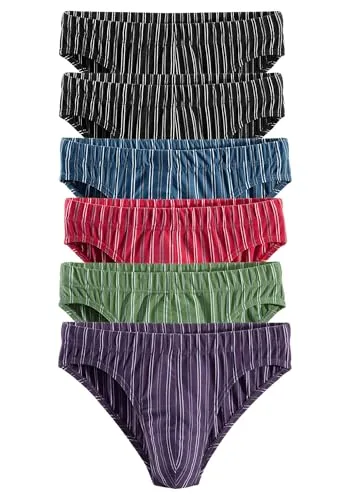 Bunte Herren Slips, Packung mit 6 Stück, Gr. 8 (XXL) - Slips & Strings: Bequeme Herren Slips aus 90% Baumwolle, ideal für den täglichen Gebrauch, in praktischer Großpackung.