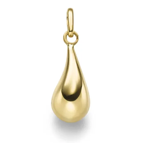 Anhänger Tropfen 19,5x6,6mm aus 585 Gold Gelbgold glänzend - Eleganter Damenanhänger aus 14 Karat Gelbgold, ideal für jeden Anlass. Schlichtes Design, das für stilvolle Akzente sorgt und vielseitig kombinierbar ist.