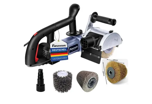 FANZWORK V2 Satiniermaschine 1500 Watt - Schleifmaschine für Oberflächen aller Art mit 1500 Watt, Drehzahlregelung und Staubsauganschluss für staubfreies Arbeiten – ideal für Profis und Heimwerker.