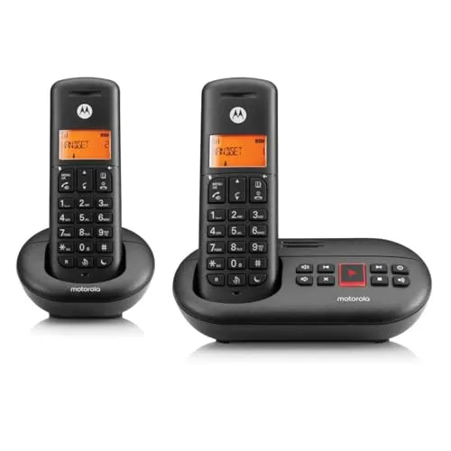 Motorola Solutions E212 DUO schwarz - Festnetztelefon mit dualer Benutzerfunktion - Festnetztelefone mit dualer Benutzerfunktion, ideal für Haushalte oder Büros, die mehrere Anrufprofile benötigen.