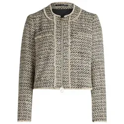 Damen Blazer-Jacke von BETTY BARCLAY mit Fransen - Modischer Damen Blazer in Schwarz-Beige, leicht tailliert mit ausgefransten Kanten. Ideal für den Business-Look und sorgt für einen eleganten Auftritt.