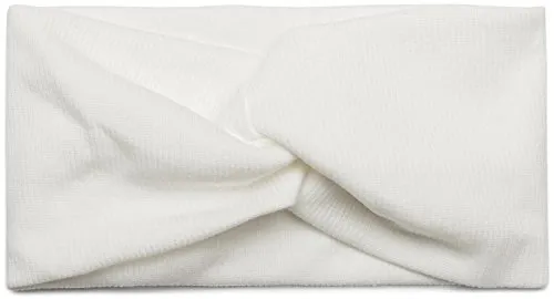 styleBREAKER Damen Haarband mit Twist Knoten in Feinripp Optik | Weiches Stirnband für Sport und Alltag | One Size elastisch, Farbe:Weiß