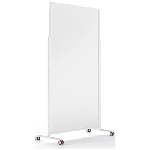 Magnetoplan Moderationstafel Design Vario 100x180 cm - Präsentationstafel mit beidseitig magnethaftender Whiteboardoberfläche, mobil durch 4 feststellbare Rollen und ideal für flexible Nutzung im Büro oder bei Veranstaltungen.