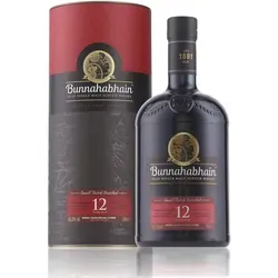 Bunnahabhain 12 Year Old Whisky - 0,7 l Flasche, feiner Single Malt mit süßem Nachklang und 46,3% vol. Alkohol