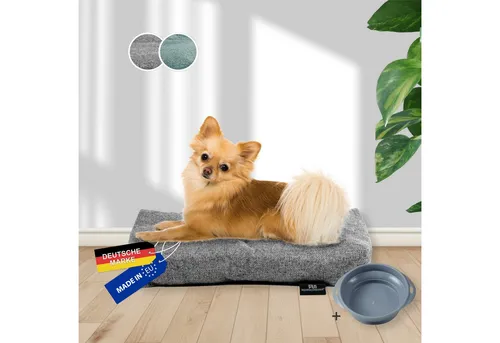 Rohrschneider Tierkissen Made in EU mit Anti-Rutsch strapazierfähiges Hundekissen Gr. 1 grau, 1-3 Steppnähte
