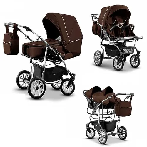 Zwillingskinderwagen 3 in 1 City Twin inkl. Autositze