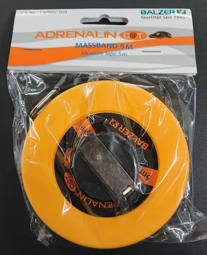 Balzer Adrenalin Cat Maßband 5m 500cm Black Orange mit Metallöse Handkurbel SALE