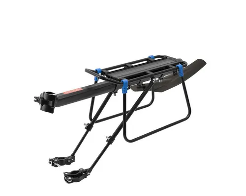 MidGard Fahrrad-Gepäckträger für Sattelstütze - Verstellbarer Gepäckträger aus Aluminiumlegierung für MTB und E-Bikes, belastbar bis 50 kg, inklusive Reflektor und Schutzblech - ideal für Radtouren.