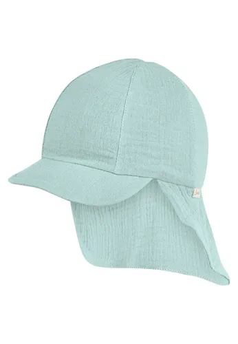 Sterntaler Kid's Schirmmütze Nacken Musselin - Cap Gr 51 cm helltürkis - Helle Schirmmütze mit Nacken- und UV-Schutz, ideal für sonnige Tage. Größe: 51 cm; Material: 100% Baumwolle. Perfekt für den Alltag und Spiel im Freien!