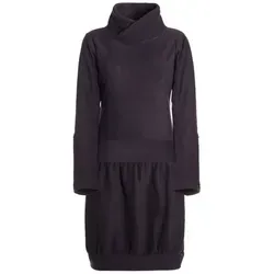 Vishes Ballonkleid Warmes Fleece Winterkleid Ballonkleid mit Stehkragen und Daumenlöchern Alternative Bekleidung, Ethno, Hippie, Retro Style schwarz 46