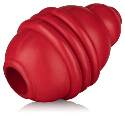 Knuffelwuff Boing Hundespielzeug aus TPR - Interaktiver, Snack-füllbar Kau und Jagdspaß für kleine und große Hunde - Rot