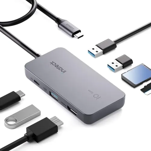 Inateck 7 in 1 USB C Hub Dockingstation - Notebook Dockingstation mit 4K HDMI-Ausgang und USB 3.2 Gen 2 für blitzschnelle Datenübertragung und vielseitige Anschlussmöglichkeiten.