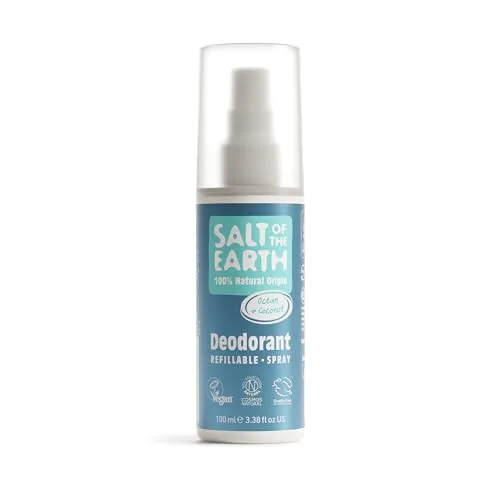 Salt Of The Earth Natürliches Deospray, Meer & Kokosnuss - Vegan, Langanhaltender Schutz, Nachfüllbar, Ohne Tierversuche - 100ml
