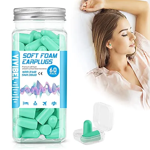 Ohrstöpsel, Geräuschunterdrückung, SNR 38 dB, Kugel zum Schlafen aus weichem Schaumstoff, wiederverwendbar, Gehörschutz für Schlaf, Arbeit, Reise – 60 Paar