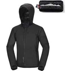 Wasserdichte Packbare Herren Outdoorjacke NORTHFINDER Northkit Schwarz XXL - Outdoorjacke NORTHFINDER Northkit, leicht und verpackbar mit 10.000 mm Wassersäule, ideal für Sportfans und Outdoor-Aktivitäten.