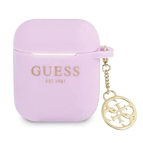 Guess GUA2LSC4EU AirPods 1/2-Abdeckung lila/lila Silikon-Charm 4G-Kollektion - Rosa