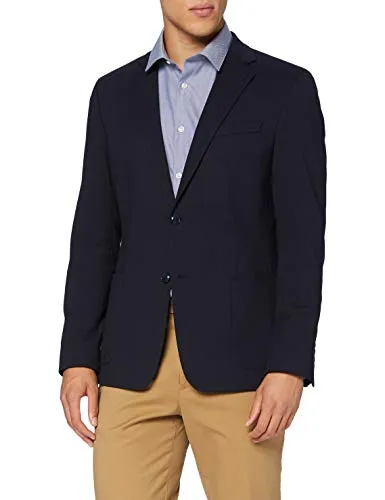 Strellson Premium Herren Arndt-J Lässiger Blazer, Dark Blue 401 - Sakkos für Herren, elegantes Jersey Sakko im Slim Fit mit hochwertigem Material-Mix und zwei seitlichen Rückenschlitzen für optimalen Komfort.