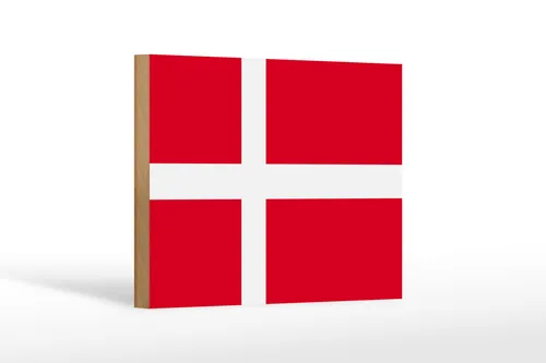 Holzschild Flagge Dänemarks 18x12 cm Flag of Denmark Deko Schild
