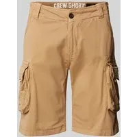 Alpha Industries Herren Shorts Crew Short, Gr. 33, beige - Herren-Shorts aus 98% Baumwolle, ideal für Lifestyle-Aktivitäten. Slim Fit Design und seitliche Eingrifftaschen bieten Komfort und Stil.