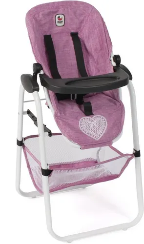 CHIC2000 Puppen-Hochstuhl 655-62 in Jeans Pink - Puppenmöbel für kreative Rollenspiele, ideal für Kinder ab 3 Jahren mit sicherem Design und buntem Look.