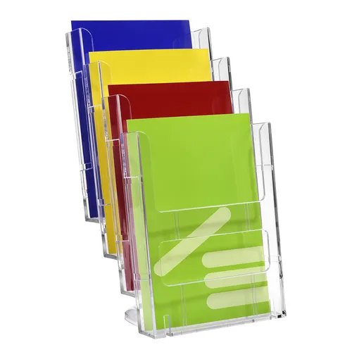 DIN A5 Tischprospekthalter mit 4 Etagen / Prospektständer / Flyerhalter