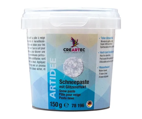 CREARTEC Streudeko Schneepaste - 150 g - Kunstschnee Dekoschnee, zum Modelllandschaft basteln - Made in Germany