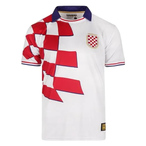 Kroatien Fußballtrikot - Fan-Trikot für Nationalmannschaften (L) - Hochwertiges Fußball-Trikot der kroatischen Nationalmannschaft, ideal für Fans. Atmungsaktives Material sorgt für Komfort und hält Sie während des Spiels trocken.