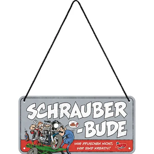 Nostalgic-Art - Blechschild Hängeschild Türschild 10x20 cm - Schrauberbude
