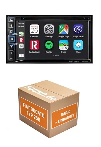 Autoradio Einbaupaket für Alpine INE-W611D kompatibel mit FIAT Ducato III Typ 250 + Lenkradfernbedienung 6 Tasten | Navigationssystem CD-/DVD-Laufwerk