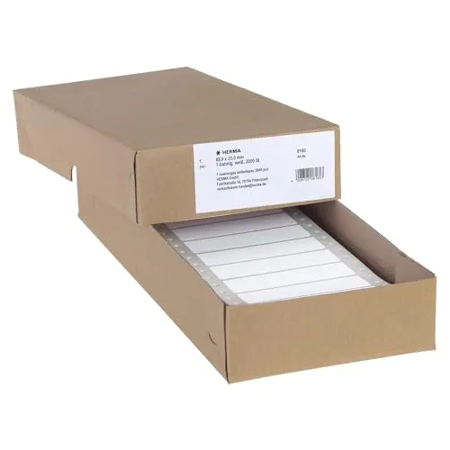 HERMA 8160 Computeretiketten - 88,9 x 23,0 mm, 2000 Stück, umweltfreundlich und ideal für störungsfreies Drucken mit Matrix- und Nadeldruckern