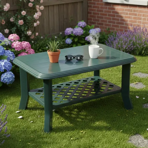 Ucria Gartentisch 90x60x46 cm Grün für 2 Personen